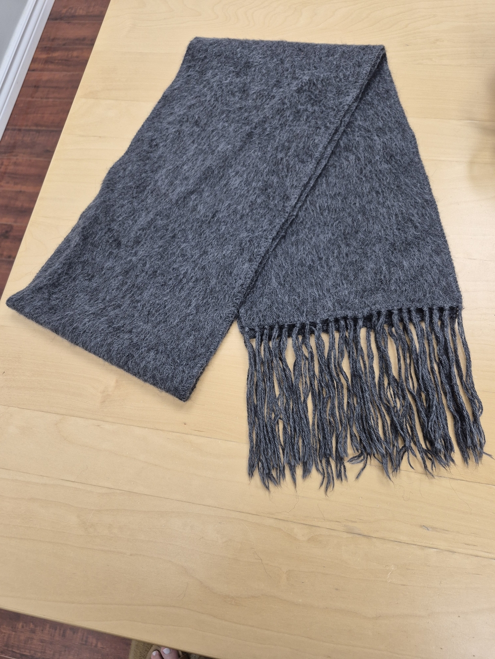 Classic Gray Men's Fringe Scarf